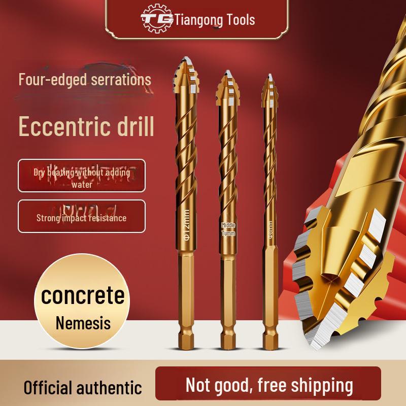 Tiangong High-Hardness Serrated Eccentric Drill Bit for Tile and Concrete