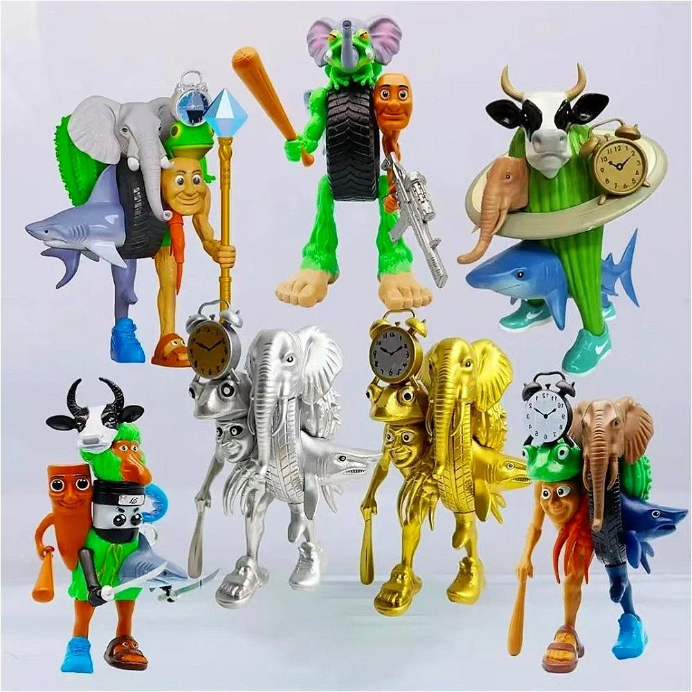 Italian Brainrot Monster Fusion Edition Figures Toy Tung Tung Tung Sahur Tralalero Tralala Anime Action Figure Ornament Toy Gift