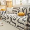 Geometric Printed Sofa Blanket Chenille Dustproof Anti-scratch Sofa Mat for Living Room Multipurpose Furniture Protection Cover