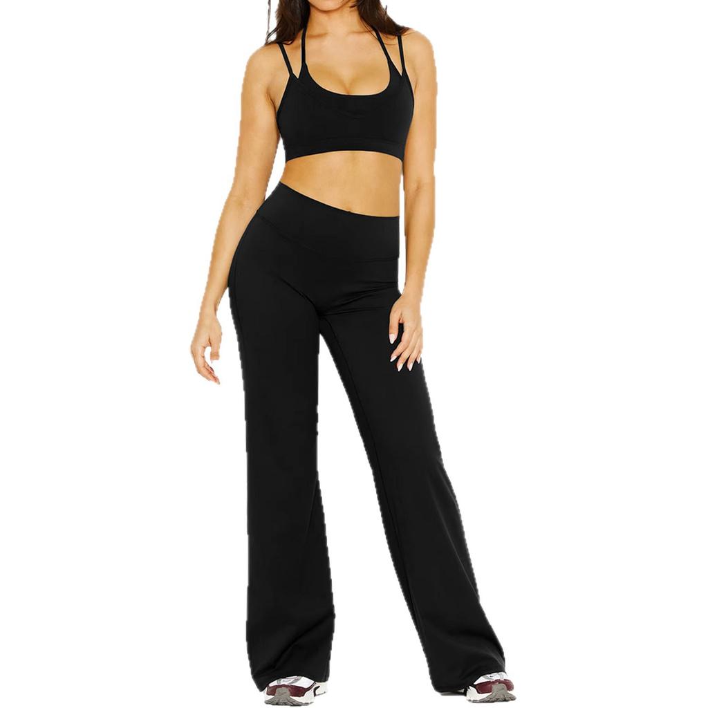 Chen Shijie Yoga Suit Women's Sports Suit Moisture-absorbing and breathable Sports Suit Women's Pilates Skinny Wide Leg Yoga Suit