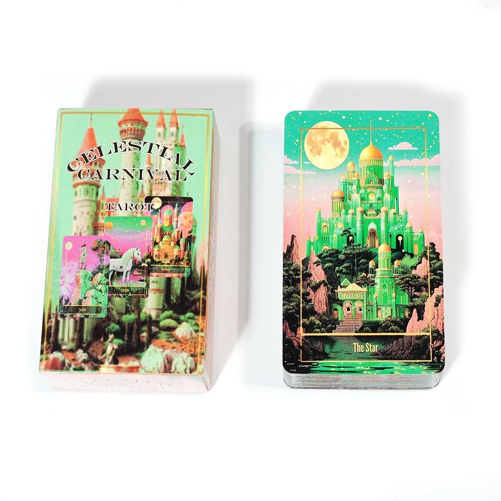 Celestial Carnival Tarot 10.3*6 Cm Complete Tarot with 78 Cards, Indie Unique Oracle Deck