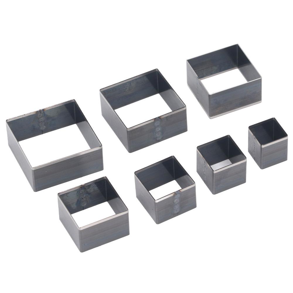 7PCS 7 Sizes Leather Square Punch Cutter Set Carbon Steel Hollow Cutter Kit  for DIY Leather Craft