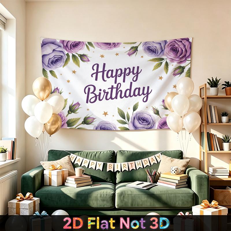 Red Floral Photography Backdrop 1pc - Wall Hanging Decor