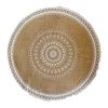 Round Placemat Cotton Place Mats Heat Resistant Anti-Slip Rustic Cloth Table Mats with Tassels for Dining Table Decorations