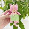 Pink Cute Adorable Polka Dot Plush Cat Keychain Doll Toy For Kids Collectors And