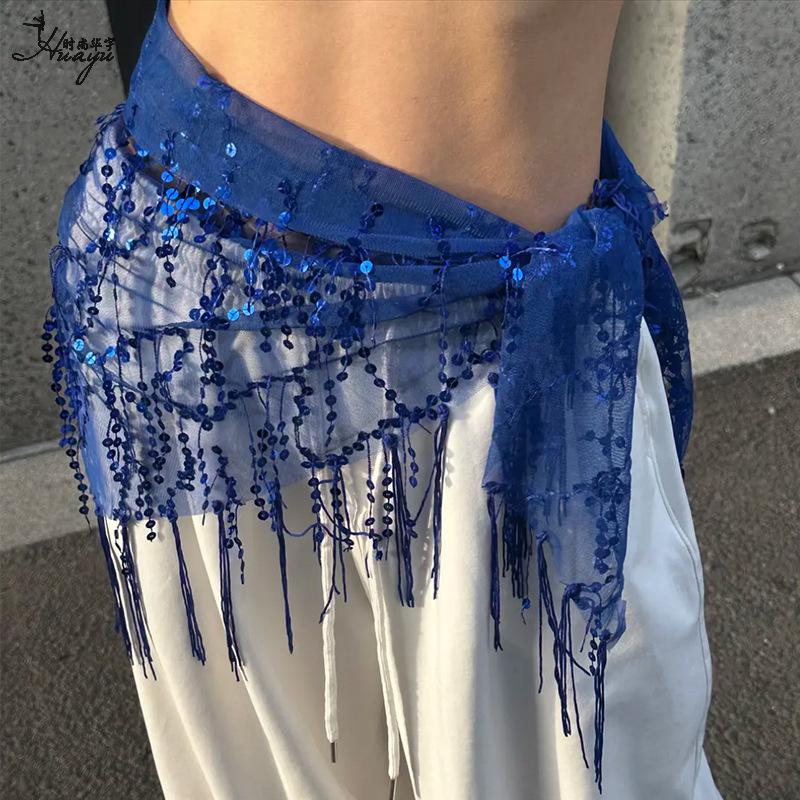 Trendig Paljetttofs Höftscarf - Mångsidigt Midjeaccessoar för Jazz- & Streetdans