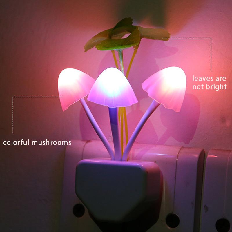 LED Pilz Nachtlicht Innenwandleuchte US EU Stecker Romantische Bunte Glühbirne Nachttisch Atmosphäre Lampe Heimbeleuchtung Dekoration