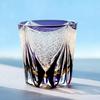 320Ml Edo Kiriko Whisky Tumbler Colored Purple Grey Hand Cut Japanese Glassware For Spirits
