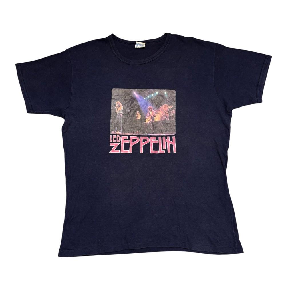 Винтажная футболка Led Zeppelin 80-х годов Тур Концерт Одиночный шов Футболка группы Джимми Пейдж Унисекс футболка XXL