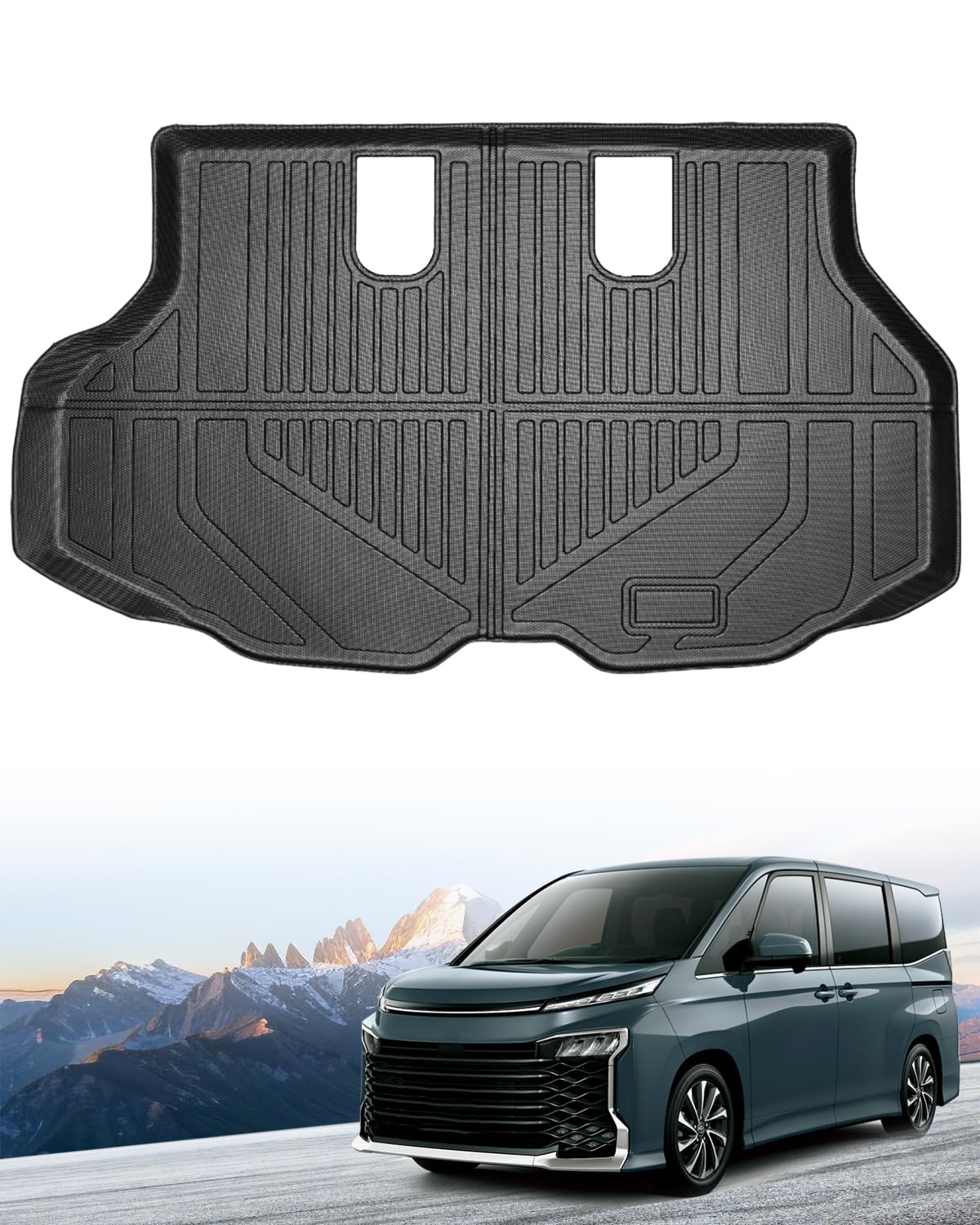 

Hawjog Luggage Mat for Toyota 90 Series 3D TPE Easy Set 2022 Voxy/Noah 7-Seater - Design, Waterproof, Stain-Resistant, Anti-Slip, Material, чёрный