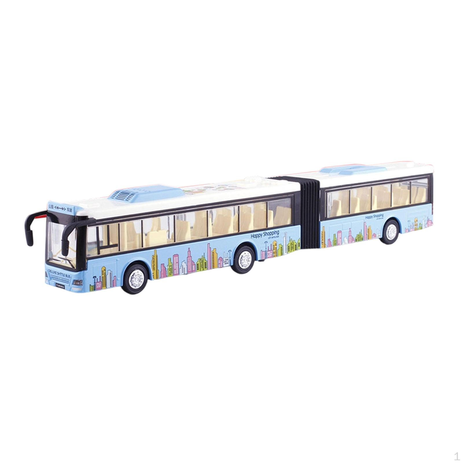 

Bus Toy Articulated Alloy Sounds Light Openable Doors Pull Back Suitable for Boys Girls Birthday синий