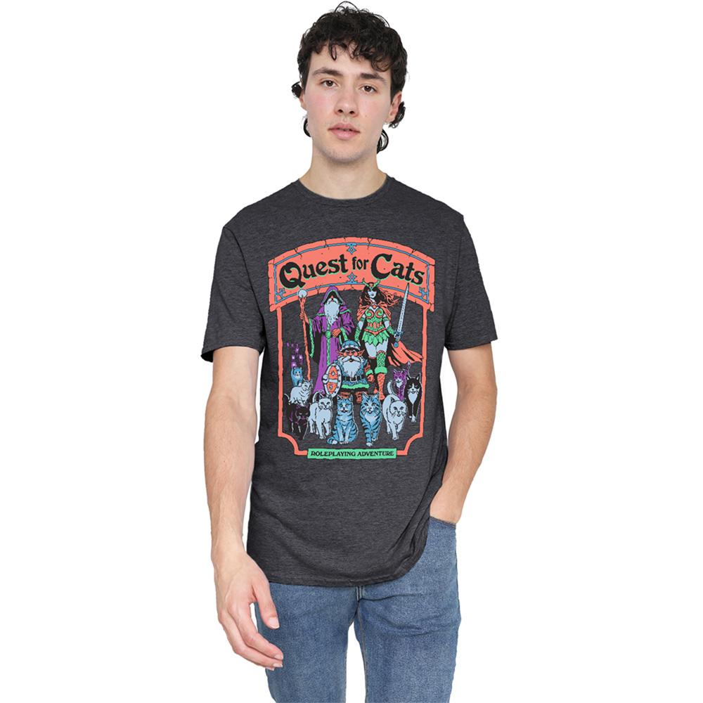 Steven Rhodes Unisex Adult Quest For Cats Heather T-Shirt