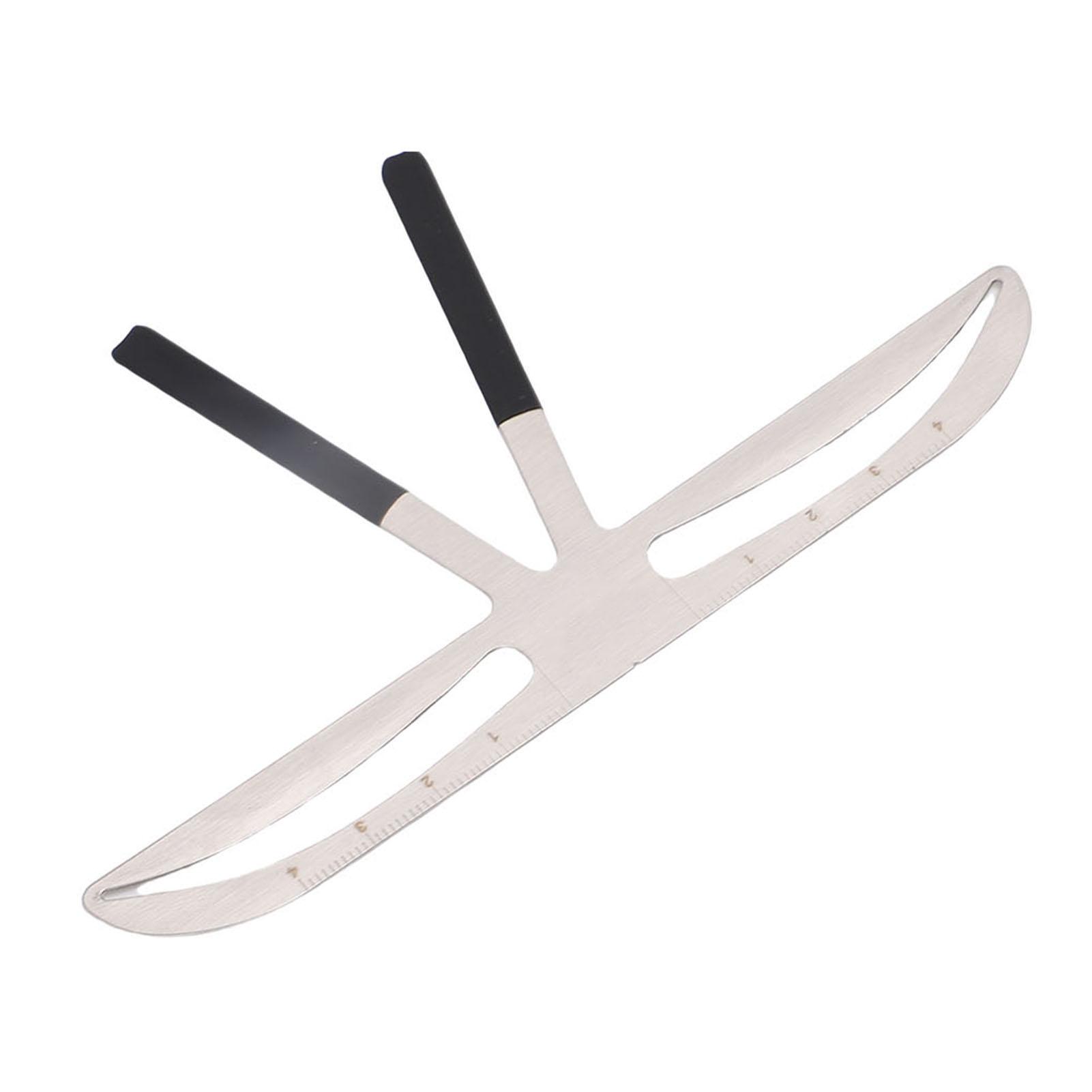 

Eyebrow Ruler 3 Point Positioning Stainless Steel Eyebrow Measuring Tool Stencil Template Wavy Eyebrows Wooden Box