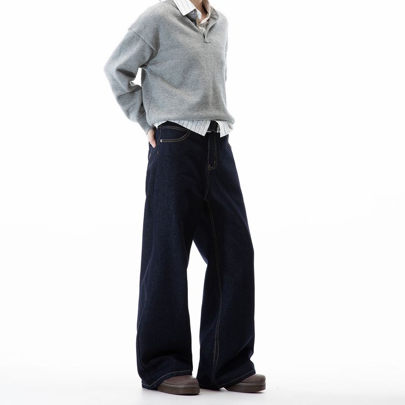 

Dream Made American-Style Brown Washed Jeans Men s Straight Wide-Leg Pants Boys 2025 New Pants