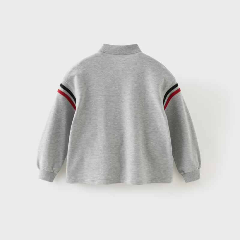 DAVE & BELLA Boys  Color Block Long Sleeve Polo Shirt 120