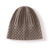 Autumn and Winter New Pure Cashmere Casual Hat Women's Solid Color Simple Semi-twisted Hat Warm Rhombus Bag Head Ear Protection Hat