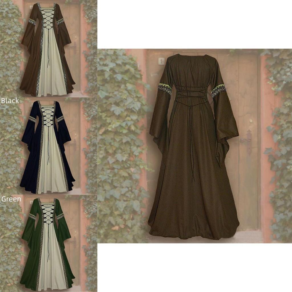 Elegantes Vintage Maskenball-Kleid in Blau für Damen-Halloween-Kostüm