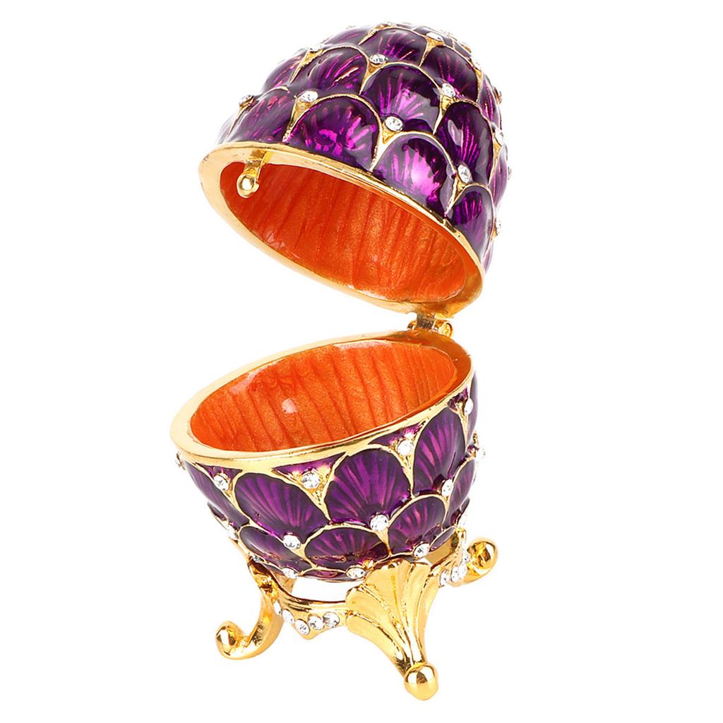 Enameled Easter Egg Vintage   Jewelry   Trinket Box Decoration Crafts (Purple)
