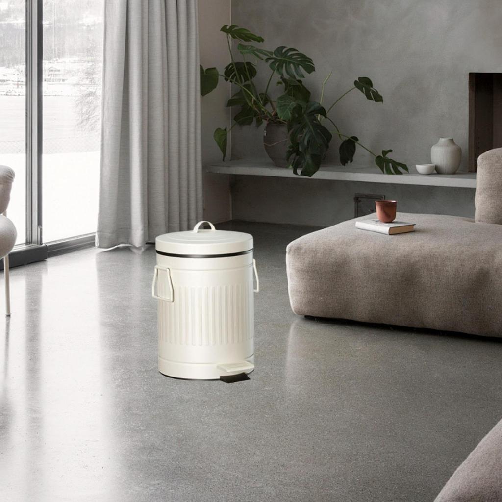 Step On Trash Can Dustbin Metal with Removable Inner Bucket Lid Wastebasket for Near Desk