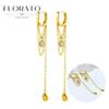 925 Sterling Silver Needle Eight-pointed star/star White Zircon Chain Earrings For Women Tassel Earrings Fashion Party Jewelry