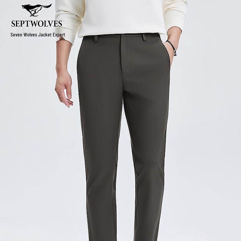 SEPTWOLVES Men's Straight-Leg Anti-Wrinkle Casual Pants