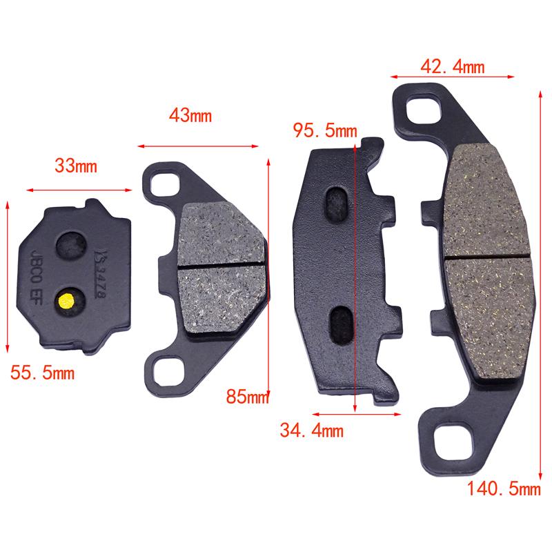 1 Set Motorcycle Front and Rear Brake Pads for KAWASAKI ZR250 Balius 1991-1995 ZZR 250 ZZR250 EX250 1990-2001 Brake Disks