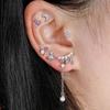 1PC Silver Color Stainless Steel Mini Stud Earrings Women Girls Heart Star Flower Helix Ear Cartilage Piercing Jewelry Gifts