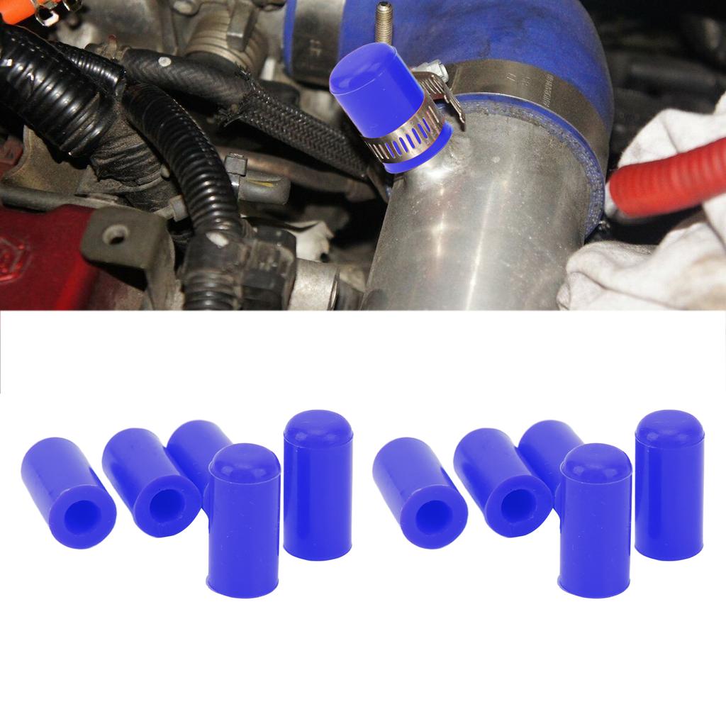 10 Pcs 6mm Vacuum Hose Silicone Wear Resistance Flexible Waterproof Auto Tubing Cover End Plug