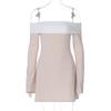 Off Shoulder Long Sleeves Slim Mini Dress Women's Sexy Elegant Outfit Prom Birthday Party Clubwear Dress