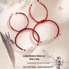 Handmade Lotus Woven Red String Bracelet: Chinese Style Versatile Gift for Couples & Besties