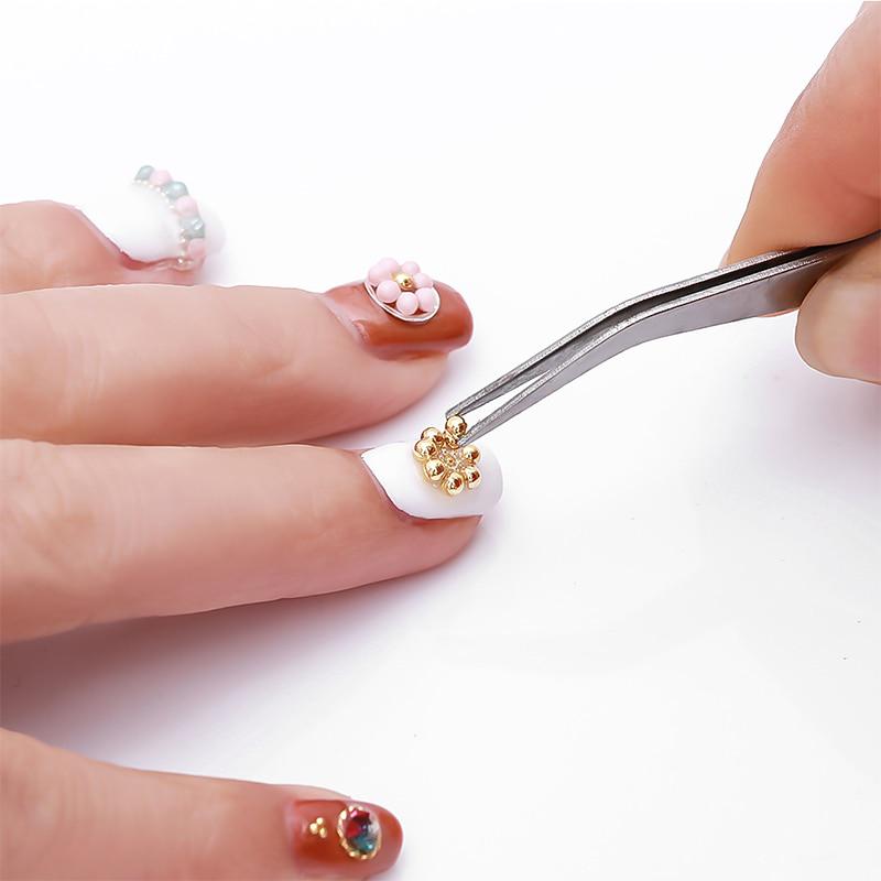 Smíšené 6 Velikost 0,8 mm Micro Nail Nerezová Dekorativní Nail Rose Gold a Silver Příslušenství na nehty