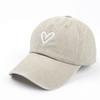 Summer Women Baseball Cap Peach Heart Embroidered Wash Denim Soft Top Dad Hat Casual Korean Couple Retro Y2K Snapback Sun Hats
