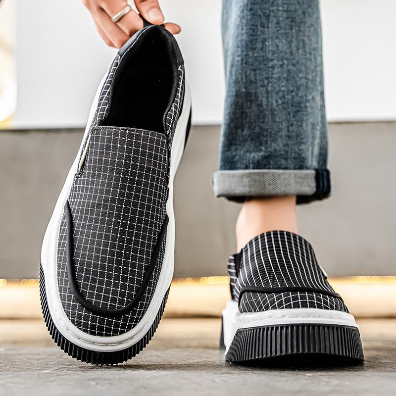 

Летняя дышащая парусиновая обувь модный тренд универсальная низкая кеды без шнурков удобная обувь на одной педали для улицы 44 чёрный