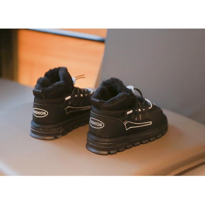 Girls' Cotton Shoes Winter New Cashmere Thickened Children's Sports Snow Boots Girls Warm Cotton Boots Big Children