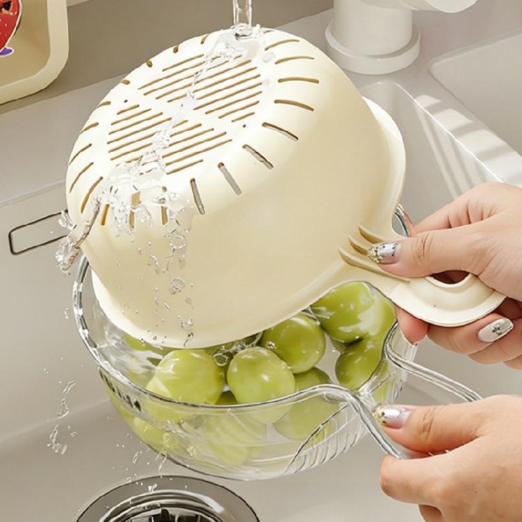 Plastic Drainage Basket Multipurpose Kitchen Tool Set With Detachable Layers For Washing And Draining Food