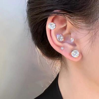Bir Çift Unisex Güçlü Mıknatıs Mıknatıslı Küpe Kulak Klipsi Manşet Deliksiz Deliksiz Kulak Manşeti Kristal Çıtçıtlar Erkekler Kadınlar İçin