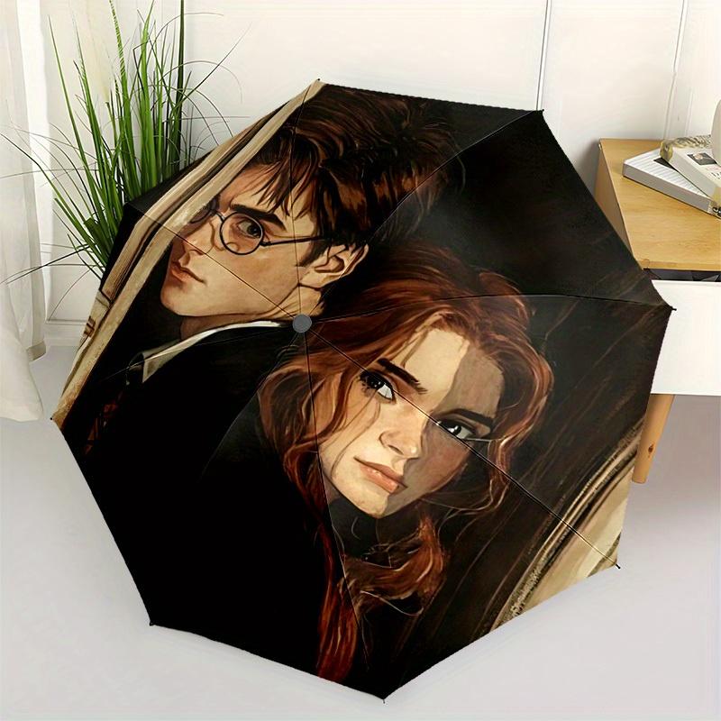 1pc Harry Potter Automatic Open/Close Umbrella Sturdy Iron Frame, Compact Travel Umbrella - Perfect Gift for Women, Men A0829118