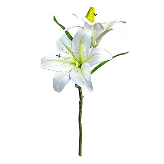 Artificial Lily Flowers with 2 Heads Full Bloom And 1 Bud Long Stem Fake Lilies Bouquet for Wedding Floral Arrangements Spring Home Table Centerpiece