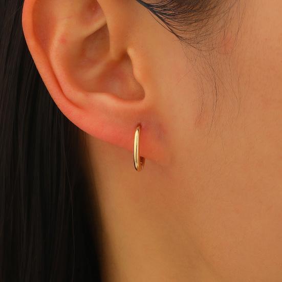 3 Paires de Boucles d'Oreilles Créoles Rondes Boucles d'Oreilles Mode Classiques avec Fermoir à Ressort Bijoux Polyvalents Empilables pour Femmes