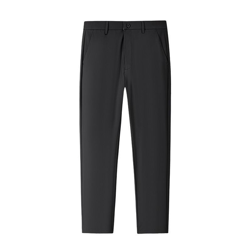 Summer thin trousers men's slim-fitting straight business dress trousers high-end drape black versatile suit pants men