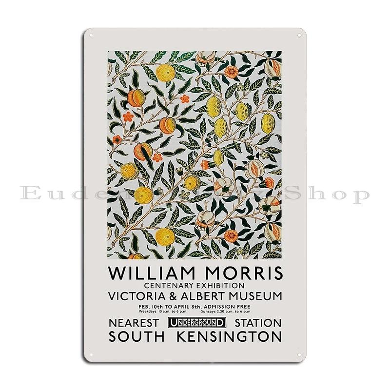 Bird And Pomegranate Exhibition William Morris Strawberry by Zouzounio Art Metal Plaque Rusty Wall Plaque Tin Sign Poster