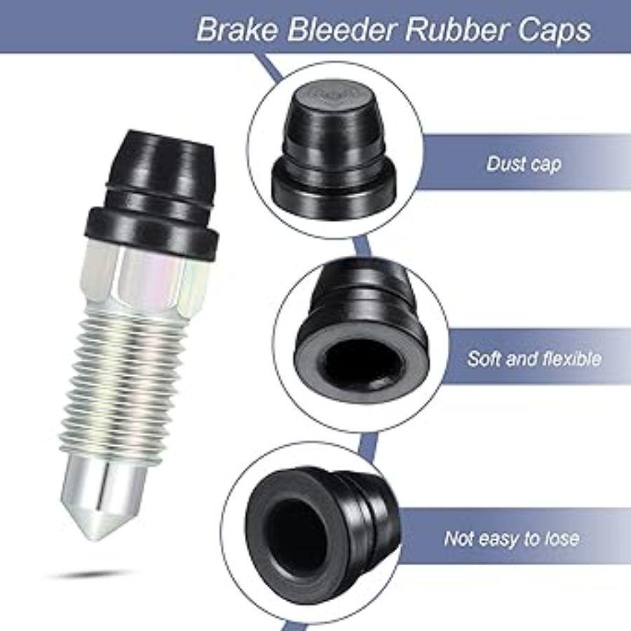 18 Pieces Brake Bleeder Caps Rubber Caliper Nipple Caps Dust Caps Brake Bleed