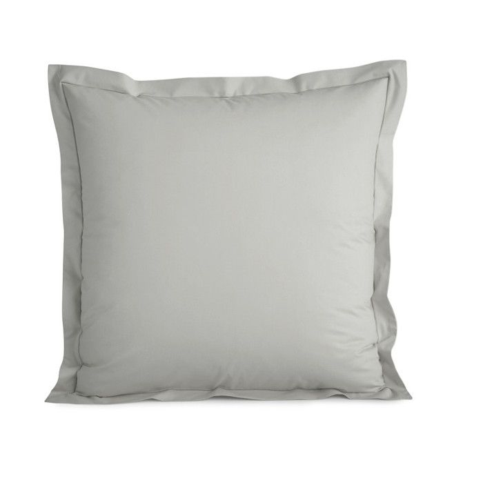Taie d'oreiller percale de coton peigné "Julian" toutes dimensions Coton Pur - Julian Perle - 65 x 65 cm volant plat piqué
