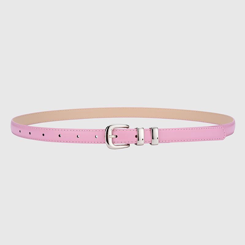 Women's Silver Buckle Thin Leather Waist Belt: Versatile, Stylish, & Casual