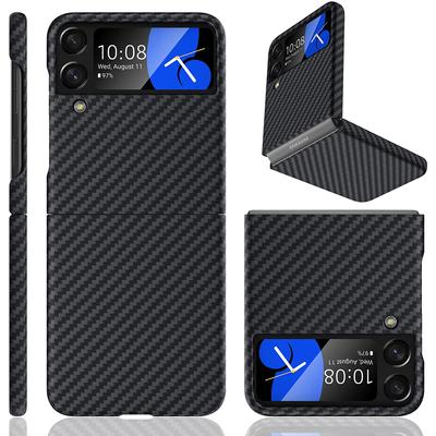 For Galaxy Z Flip 4 Silm Aramid Fiber Case For Samsung Galaxy Z Flip 4 3 5g Ultra -Thin Matte Pure Real Carbon Fiber Phone Case