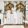 2Pcs Christmas Theme Light-Filtering Polyester Curtains With Rod Pocket – For Bedroom, Living Room, Office & Home Decor