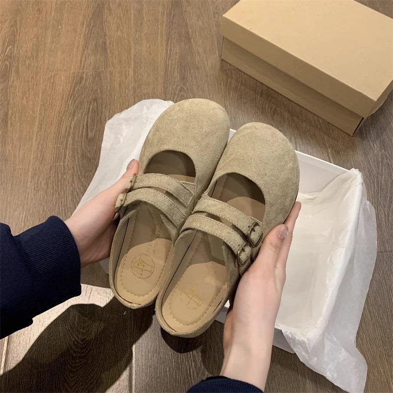 Boken Shoes, Half Flip Flops with Toe Caps, Women's, Outerwear, 2025 New Style, Summer Bestseller, Cool Slippers, Lazy Foot Kick, Single Shoe