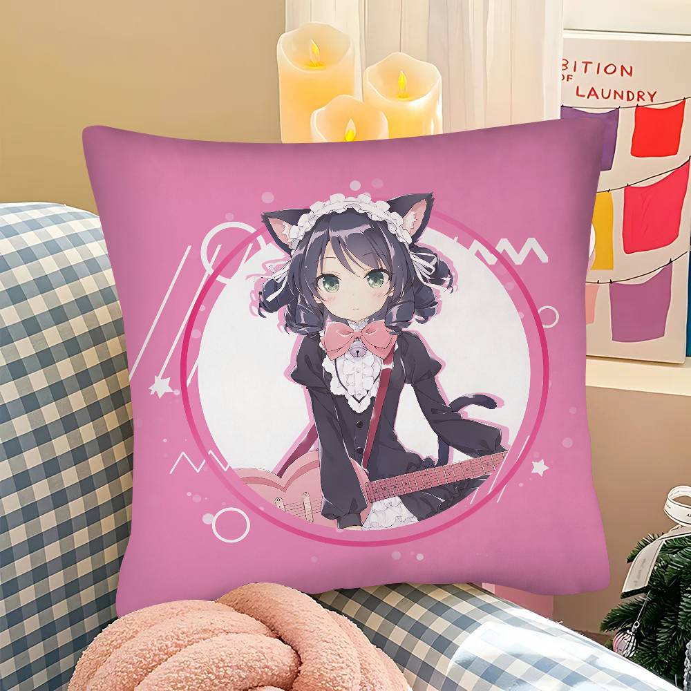 

SHOW BY ROCK Anime Pillow Case Fashion Square Pillowcase Bedroom Sofa Room Ins Decoration Leisure Cushion Cover 16x16Inch