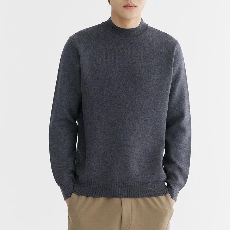 Saubere und elegante Sweatwear Herren Anti-Pilling Hochwertiger gestrickter Rollkragenpullover Slim Fit Langarm-Pullover Einfarbig Trend Herrenbekleidung