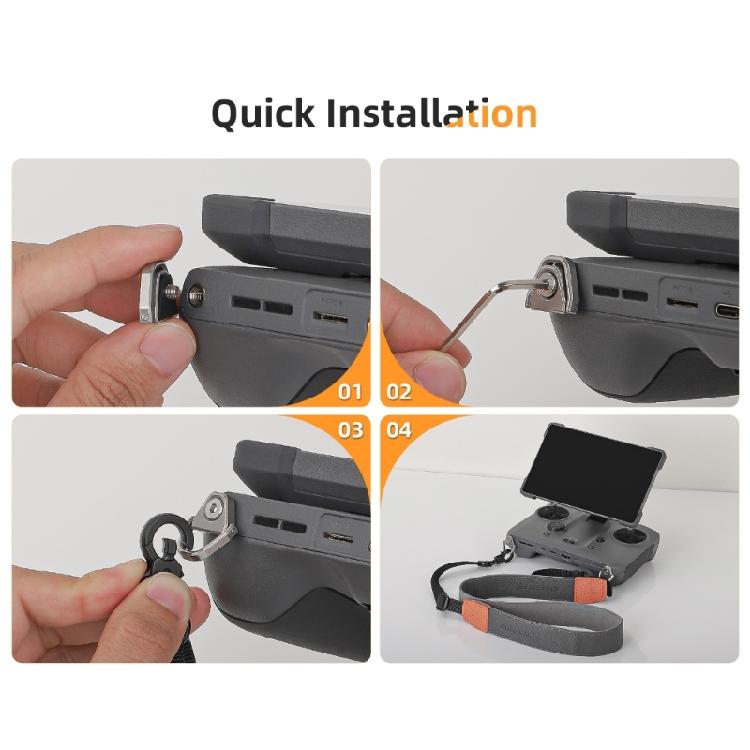 Compactly Foldable Remote Controller Strap Durability Steel Carabiner For RC2/1,RCPlus2/1 Outdoor Exploration Activity